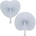 thumbnail image 1 of Abanicos plegables blancos - Surtido de abanicos de papel de acordeón plegables de mano redondos y en forma de corazón con mango de plástico Paquete de 10 Namotu XMWJ007, 1 of 7