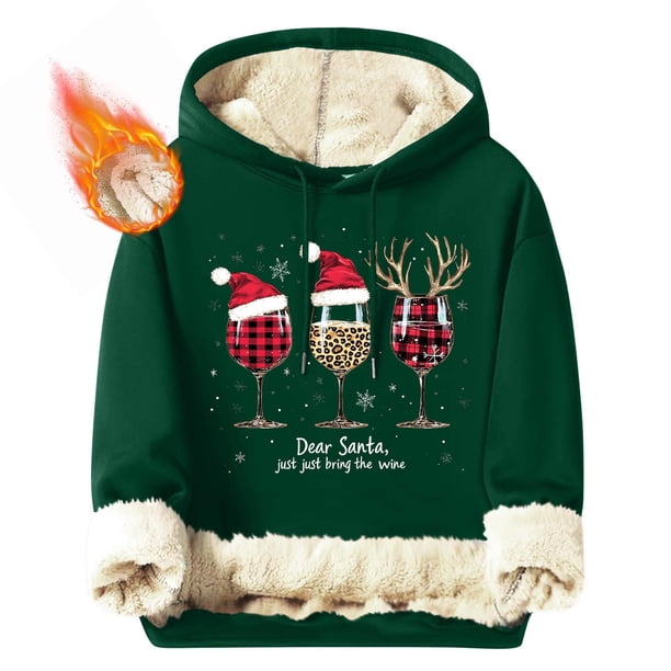 Sudadera con capucha para hombre, informal, a la moda, con estampado navideño, de manga larga y bolsillo, de poliéster