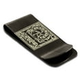 thumbnail image 2 of Tioneer Stainless Steel Letter L Initial Floral Box Monogram Engraved Engraved Money Clip Credit Card Holder, 2 of 2
