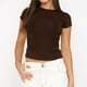 thumbnail image 5 of Camiseta ajustada para mujer, camiseta de cuello redondo para mujer, camiseta ajustada de manga corta, diseño exquisito, 5 of 6