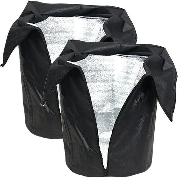 2-Pack Plant Pot Covers for Winter Freeze Protection - 18" x 20" Frost Protection Cover for Outdoor Plants & Shrubs (2pcs,Black)