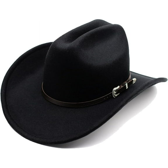 Zhengup Cowboy Hat for Women and Men Western Cowboy and Cowgirl Hat with Classic Felt Wide Brim