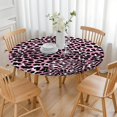 thumbnail image 3 of Pink and Black Of Leopard Print Round Fitted Tablecloth with Elastic Edge,Dining Table Cover Waterproof,Outdoor Round Tablecloth for Camping,Dining,Indoor and Outdoor, 3 of 7