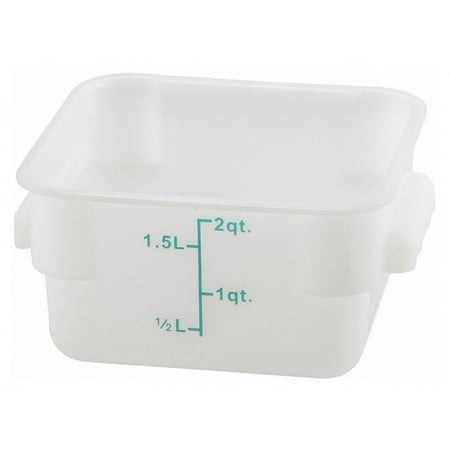 

3Pc Winco PESC-2 White Square Polypropylene Storage Container 2 Qt.