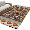 thumbnail image 2 of Brown Giraffe Area Rug 4'x6', Wildlife Animals Vintage Geometric Washable Non-Slip Rugs, Low Pile Large Carpet for Living Room Bedroom Dining Room Kitchen Office Indoor Mat, 2 of 9