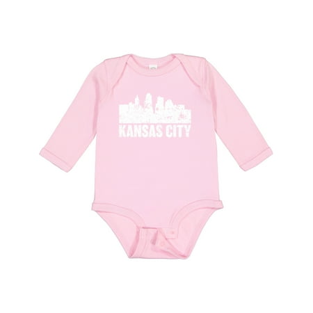

Inktastic Kansas City Skyline Grunge Boys or Girls Long Sleeve Baby Bodysuit