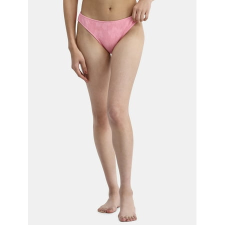 No Boundaries Women's Hibiscus Pucker Low Waist Bikini Bottoms, Sizes XXS-XL