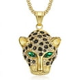 thumbnail image 3 of New HIPHOP Leopard Head Pendant Necklace – Bold, Stylish & Eye-Catching (Gold Red), 3 of 7