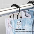 thumbnail image 5 of Siaomo Shower Curtain Hooks, 12 Pcs Shower Curtain Rings, Premium Stainless Steel, Rustproof, Easy Glide, for Bathroom Shower Rods Curtains - Double Hooks, Black, 5 of 8