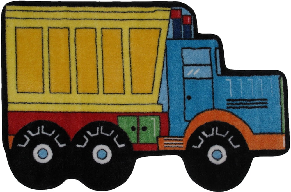 Fun Rugs Fun Time Shape Area Rug FTS132 Dump Truck MultiColor 2' 7" x