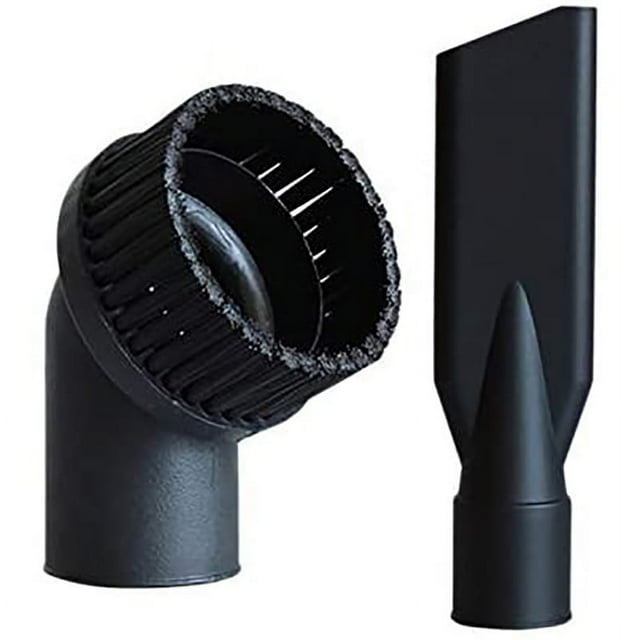 Aspirateur Industriel Ensemble Brosse Ronde et Embout Plat Intérieur 44 mm Accessoires pour Aspirateur Industriel Durables, 1 x Aspiration Plate 1 x Brosse Ronde, Noir