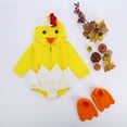 thumbnail image 3 of Baby Boy Easter Outfit Chicken Romper Hooded Bodysuits Easter Autumn Hooded Romper 3-6 Months, 3 of 8