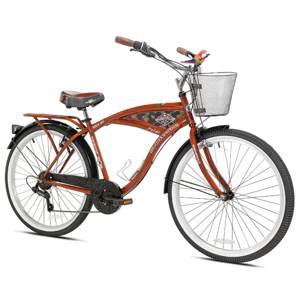 Kent 26" Margaritaville Men's Cruiser Bike, Wood Grain Color Walmart