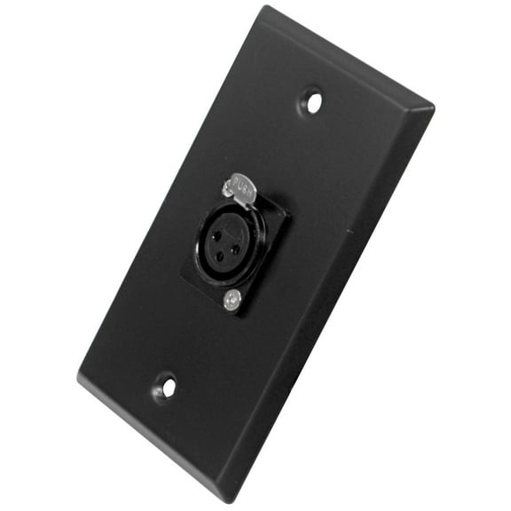 Seismic Audio  - Black Stainless Steel Wall Plate - One XLR Female Connector Black - SA-PLATE5