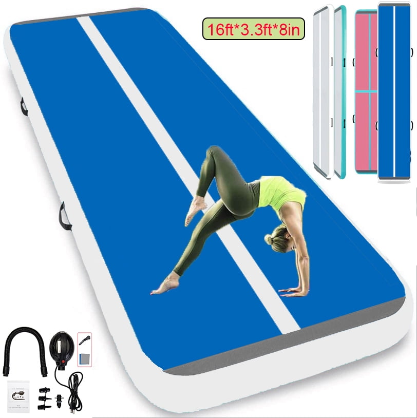 iMeshbean 3.3ft*16ft*8in Inflatable Gymnastics Cheerleading Tumbling