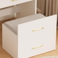 thumbnail image 3 of 3 in 1 Vanity Desk with Mirror and Lights,Small Make Up Vanity Set with Visible Glass Desktop,Compact Makeup Vanity with 3 Drawers & Chair, Dressing Table for Bedroom, 3 of 10