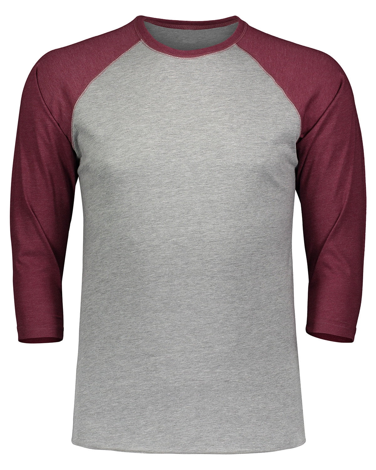 Aquaguard 100% Cotton Men's Vintage Baseball T-Shirt crew neck tee (3 Pack) - 3XL - VN Heather/VN Burgundy