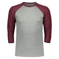 thumbnail image 2 of Aquaguard 100% Cotton Men's Vintage Baseball T-Shirt crew neck tee (3 Pack) - 3XL - VN Heather/VN Burgundy, 2 of 7