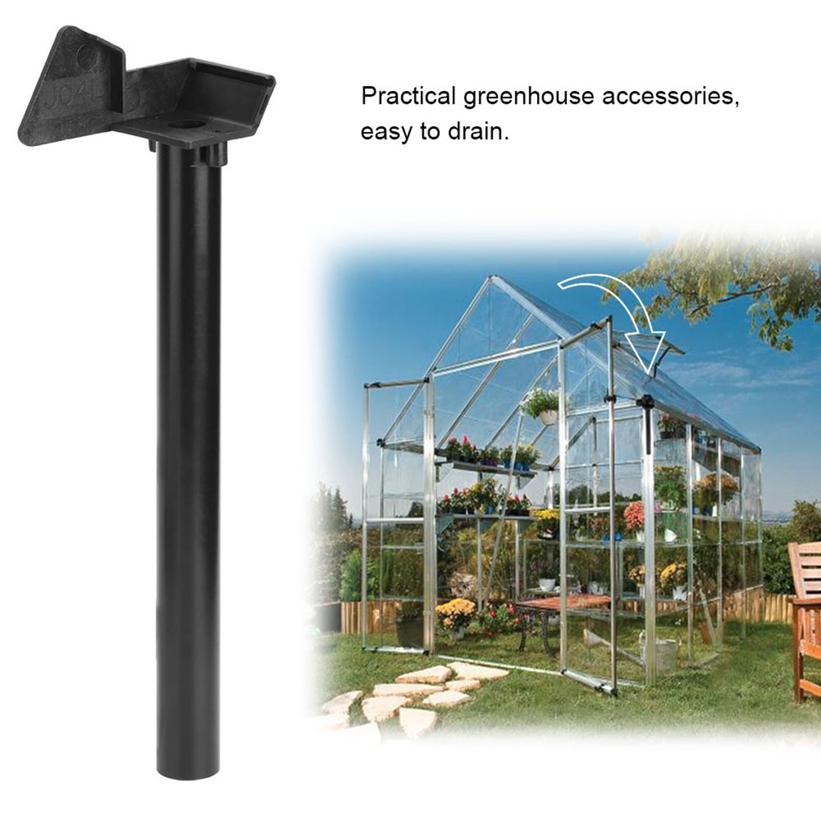 2 Greenhouse Rainwater Guttering Kits Down Pipe Water Butt Shed Gutter Fits 14mm