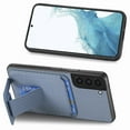 thumbnail image 3 of Case for Samsung Galaxy A32 5G with Hidden Kickstand, Carbon Fiber Texture Wallet Case with Card Holder for Galaxy A32 5G Magnetic Car Mount Shockproof Military Grade Protection Cover, Blue, 3 of 10