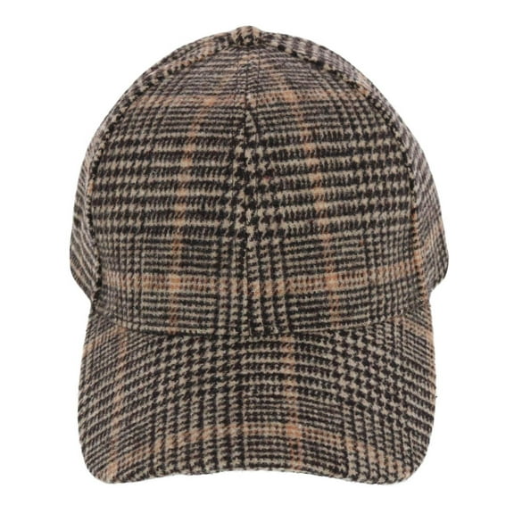 David & Young Menswear Houndstooth Plaid Baseball Cap (Women)