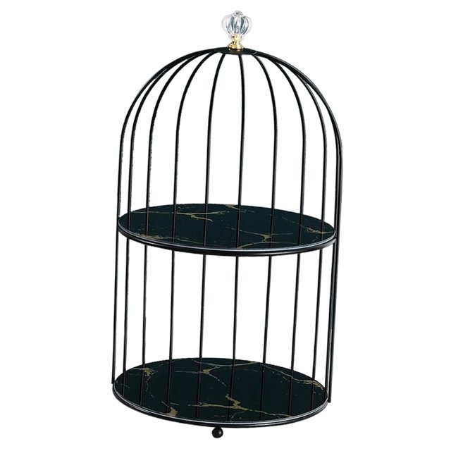 Estante Para Jaula De Pájaros, Estante De Almacenamiento De Perfume Para Baño, Bandeja De Tocador, Doble Capa Negra Sunnimix organizador de cuidado de la piel