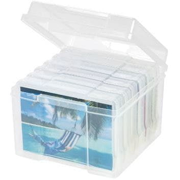 Photo Keeper - IRIS 5 x 7 Inch Photo Storage and Craft Keeper, Clear Set of 4