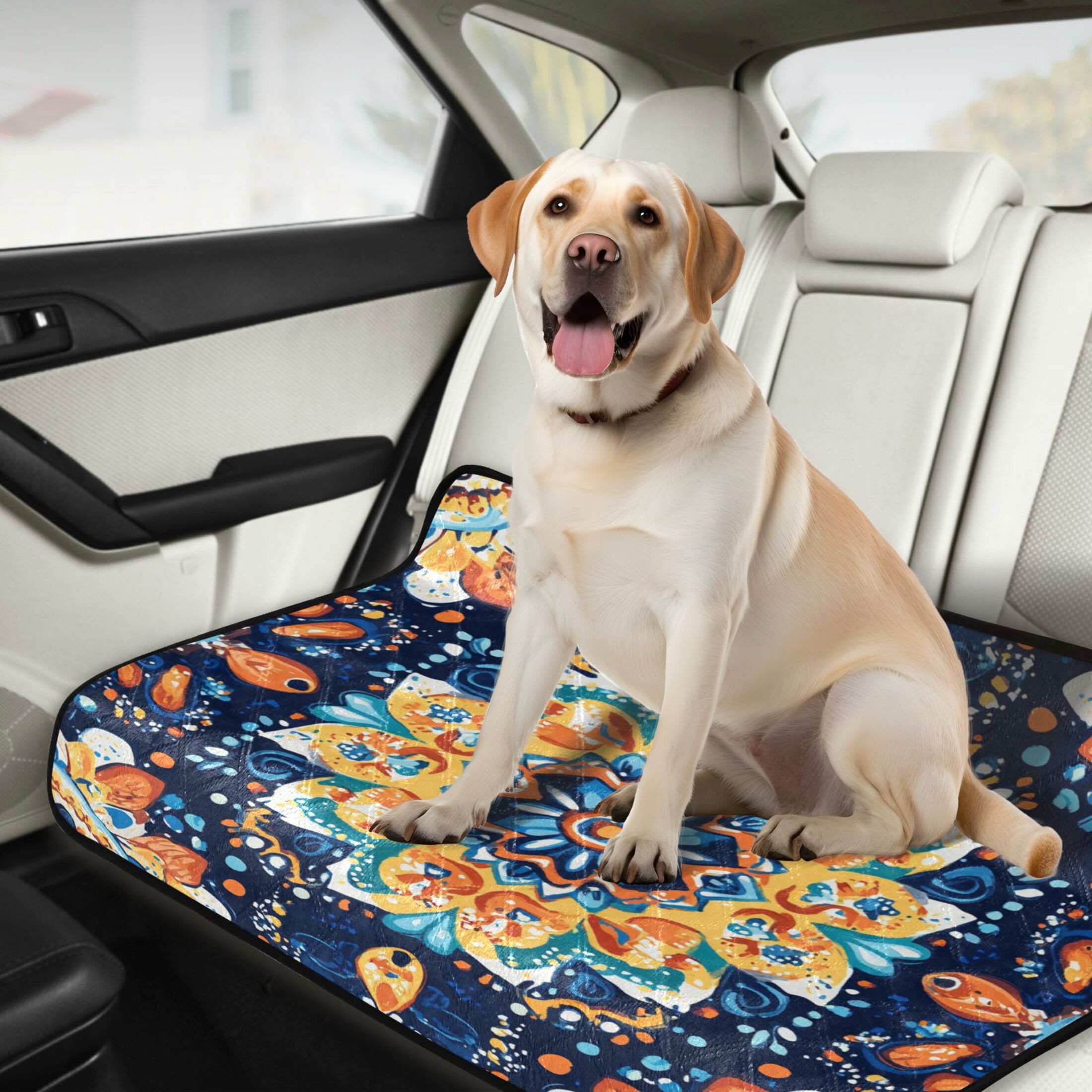 Qxltty Bohemian Style Pattern Cat litter Pads Pet Set of 3 Diaper Mats Center Anti-leakage Layer Absorbent Soft and Comfortable