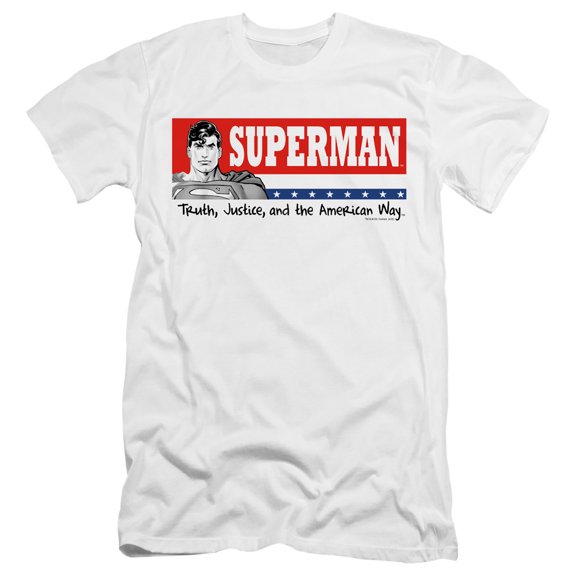 Superman Superman For President Premium Adult Slim Fit 30/1 T-Shirt White
