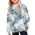 thumbnail image 2 of Atogsazn Kids Boys 1/4 Zip Sweatshirt Childrens Casual Tie Dye Long Sleeve Pullover Sweater Fall Winter Outerwear Gray 13-14 Years Fashion, 2 of 9