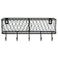 thumbnail image 5 of MyGift Modern Black Metal Wall Mounted Wire Mesh Basket with Key Hooks, 5 of 6