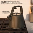 thumbnail image 4 of Thyme & Table 2.5L Stainless Steel Ribbed Tea Kettle, Moss, 4 of 10