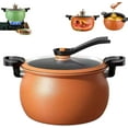 thumbnail image 1 of Multifunctional Large Capacity Non-Stick Pressure Cooker, Micro Pressure Cooker Pot, Non-Stick Surface, Visual Glass Lid with Lid for Culinary Styles (Orange-8L), 1 of 8