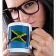 thumbnail image 2 of 3drose, Flag of Jamaica on a Flag Pole with Blue Sky Jamaican, 11oz Two-tone Black Mug, 2 of 6