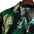 thumbnail image 4 of TIHLMK Mens Tshirts Mens Linen Ethnic Short Sleeve Casual Printing Hawaiian Shirt Blouse T-shirt, 4 of 8