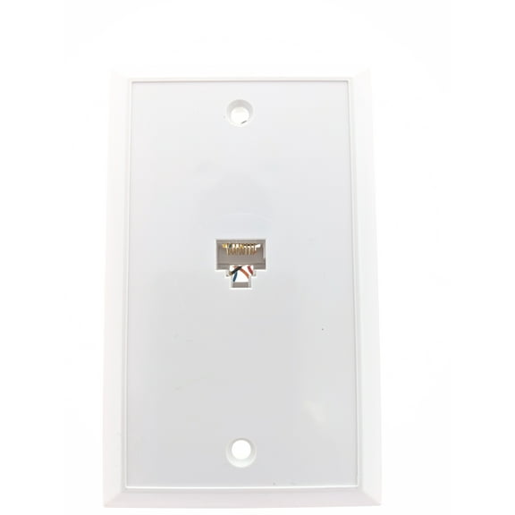 Leviton 4625B-48W 8-Wire Telephone Jack Wallplate, Type 625B4, White
