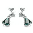 thumbnail image 4 of Yoursfs Green Cubic Zirconia Waterdrop Dangle Earrings for Women White Gold Plated Teardrop Stud Earrings, 4 of 4
