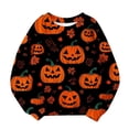 thumbnail image 5 of WQNVRNR Girl Halloween Sweatshirt Casual Crew Neck Pullover Pumpkin Ghost Graphic Long Sleeve Tops Shirt Multicolor 4T, 5 of 6