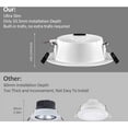 thumbnail image 2 of PinesC 7W LED Recessed Spotlight, IP44 Waterproof LED Ceiling Light, Downlight Ceiling Spotlight, Non Dimmable Round Ceiling Light for Bathroom, Kitchen, Pack of 3 (Positive White Light 6500k), 2 of 5