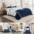thumbnail image 6 of Queen Quilt Set 90''x96'', Blue Marble Crack Lightweight Bedspread Coverlet Set with 2 Pillow Shams, Modern Abstract Geometric Texture Breathable All Season Quilt Bedding for Bedroom/Guest Room, 6 of 9