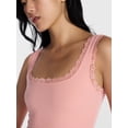 thumbnail image 4 of No Boundaries Fit Stretch Lace Trim Tank Top, Women's XS-XXXL, 4 of 5
