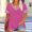 Hot Pink, variant on Women V Neck Tops Short Sleeve V Neck Women Shirts Loose Fit Plus Size Color Block Breathable Womens Clothes Trendy 2026 Trendy