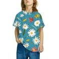 thumbnail image 2 of Zpanxa T-Shirts pour Filles Imprimé Stylé Col Rond Manches Courtes Été Décontracté Haut en Coton 7-8 Ans, 2 of 4