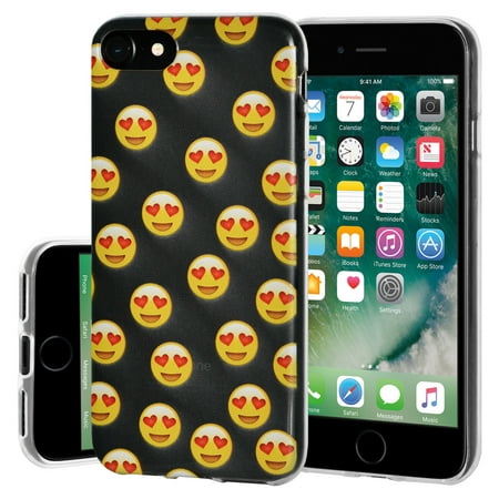 Soft Gel Crystal Clear Transparent Emoji TPU Skin Case Cover for Apple iPhone 7 - (Best Emoji App For Iphone 4)