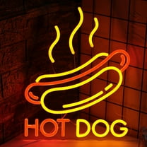 UPONRAY Hot Dog Neon Signs, 15.7"*12.9" Dimmable & USB-Powered LED Neon Light, Stylish Wall Decor for Fast Food Restaurant, Snack Cart, Shop, Bar, Kitchen