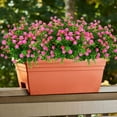 thumbnail image 4 of Artificial Flowers Fake Outdoor UV Resistant Boxwood Plants Shrubs, Faux Plastic Greenery for Indoor Outside Hanging Planter Home Office Wedding Farmhouse Decor (Orange Red), 4 of 4