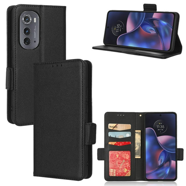 Motorola Edge 2022 Case , PU Leather Flip Cover Card Slots Magnetic Closure Wallet Case for Motorola Edge 2022