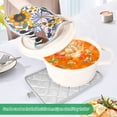thumbnail image 3 of Yayeee Pot Holders Kitchen Heat Resistant with Pocket 7"x9.8" Cotton Oven Cooking Hot Pads, Purple Flowers, 3 of 7