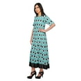 thumbnail image 2 of Moomaya Long A-Line tunic Kurti Dress For Women Elbow Sleeve Printed Casual Kurti, 2 of 5