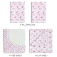 thumbnail image 3 of Beatrice Home Fashions, Whimsical Print 4PC Sheet Set, King, Flamingo Pink, 3 of 6
